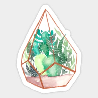 Watercolor Terrarium with copper accents Sticker